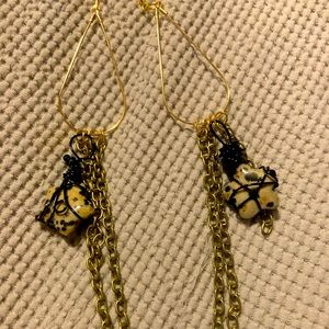 Leopard star jasper stone star earrings handmade